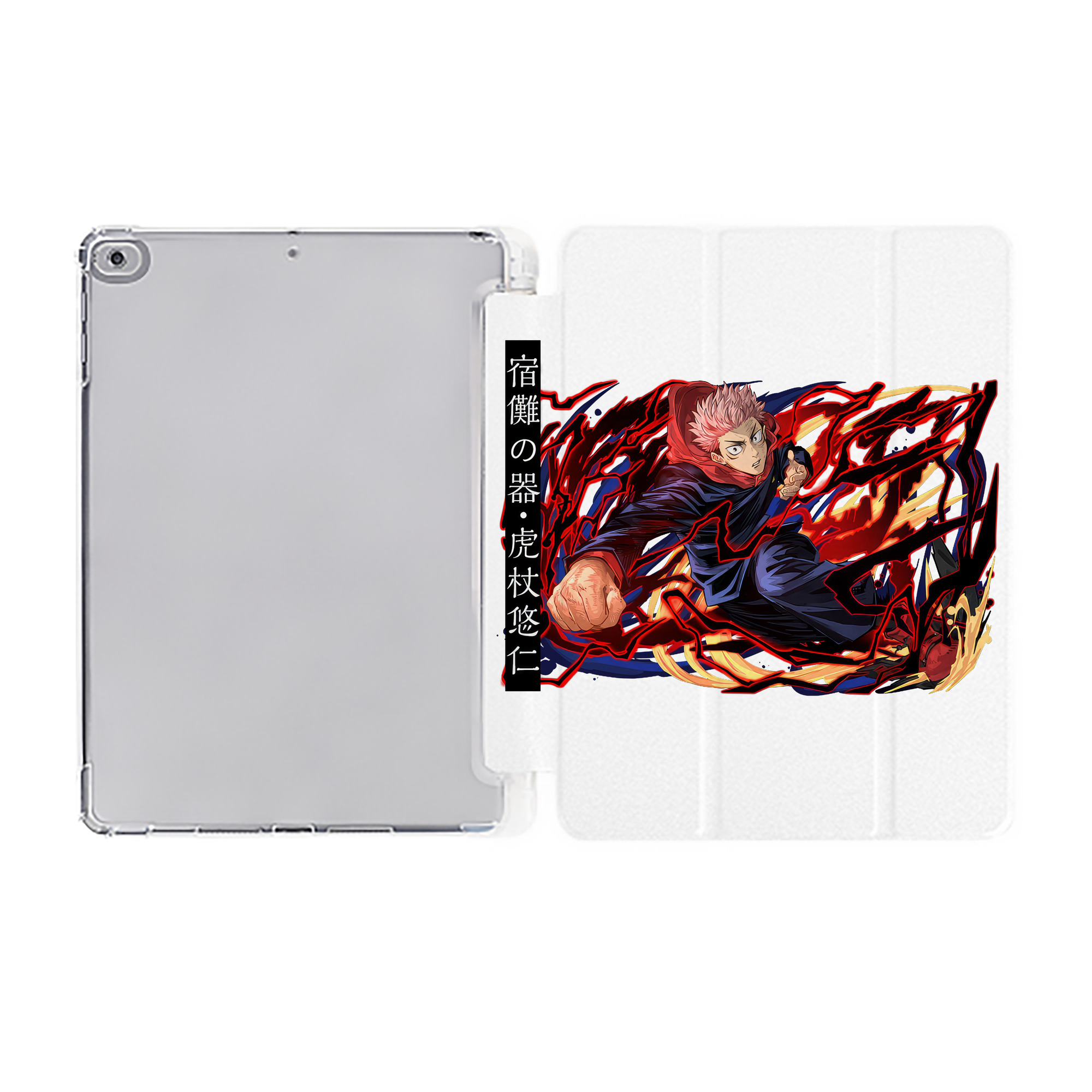 （画像用） 呪術廻戦 Jujutsu Kaisen IPad ケース ペン収納付き 三つ折りスタンド PUレザー×シリコン 対応機種9.5/10.5/10.9インチ